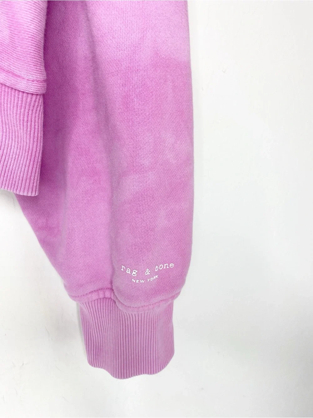 Rag & Bone City Tie Dye Terry Sweatshirt in Fuchsia Size M
